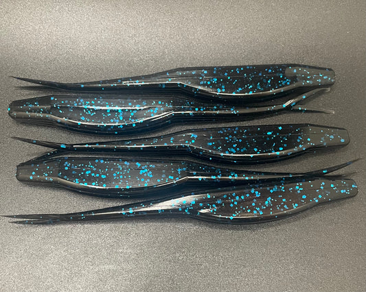 5" Flukes- Black/Blue