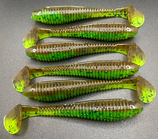 3.8" Paddle Tails - Green Slayer